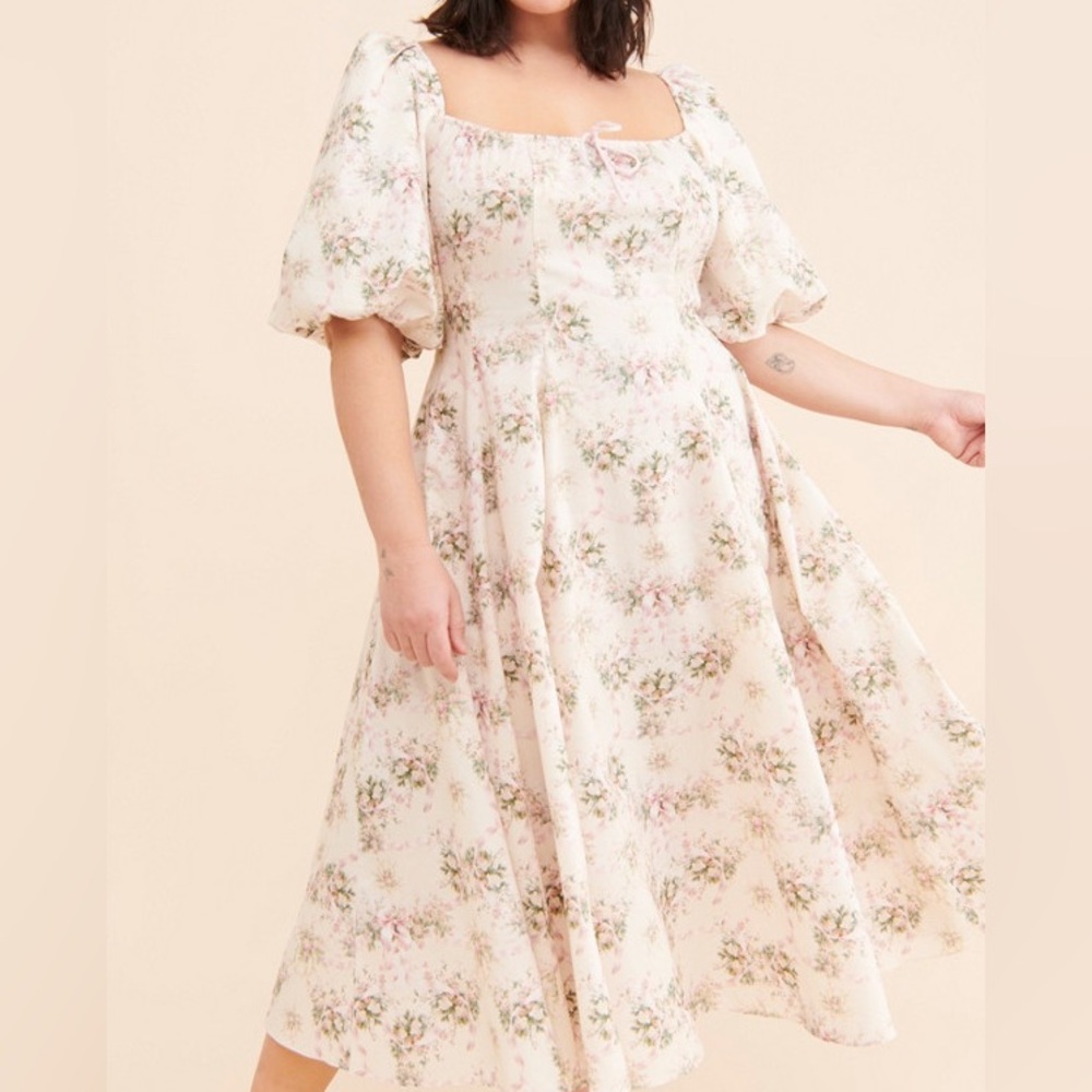 Selkie Floral Day Dress - Yellow and Green
